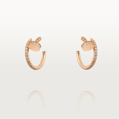 [Basjewels]JUSTE EARRINGS 12.75MM PINK GOLD DIAMOND