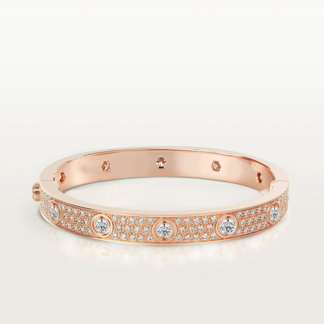 [Basjewels]LOVE BRACELET 6.1MM DIAMOND-PAVED 10 BIG DIAMONDS