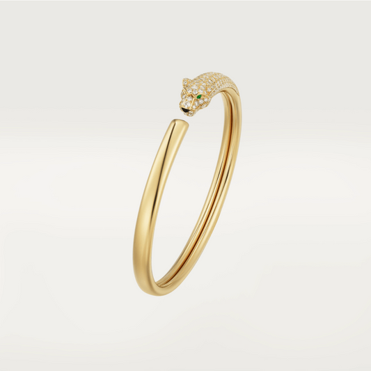 [baslovejewels]PANTHERE GOLD DIAMOND OPEN BRACELET