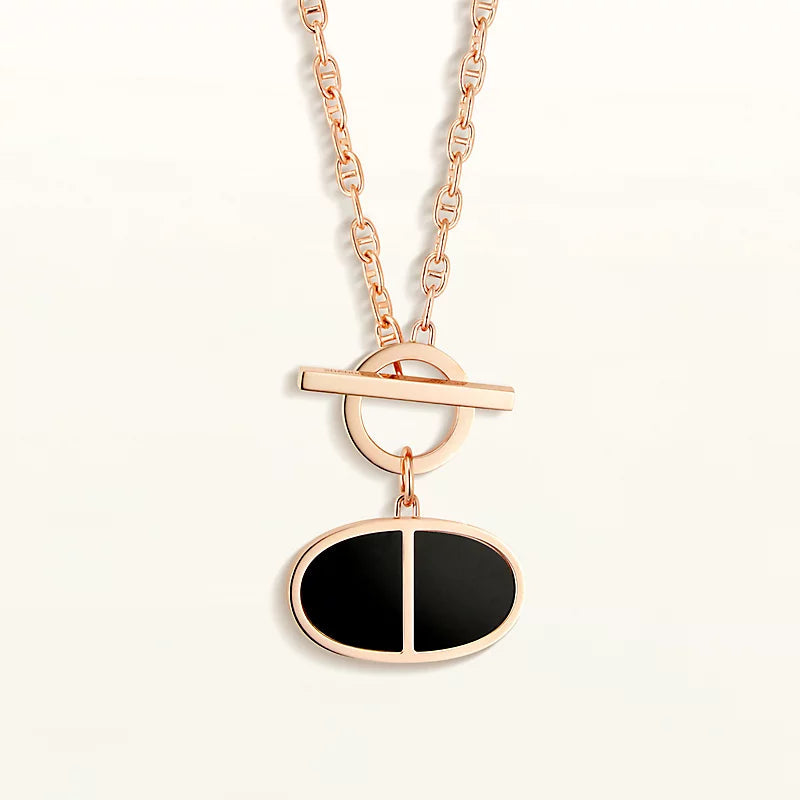 [Basjewels]CHAINE VERSO BLACK CERAMIC NECKLACE