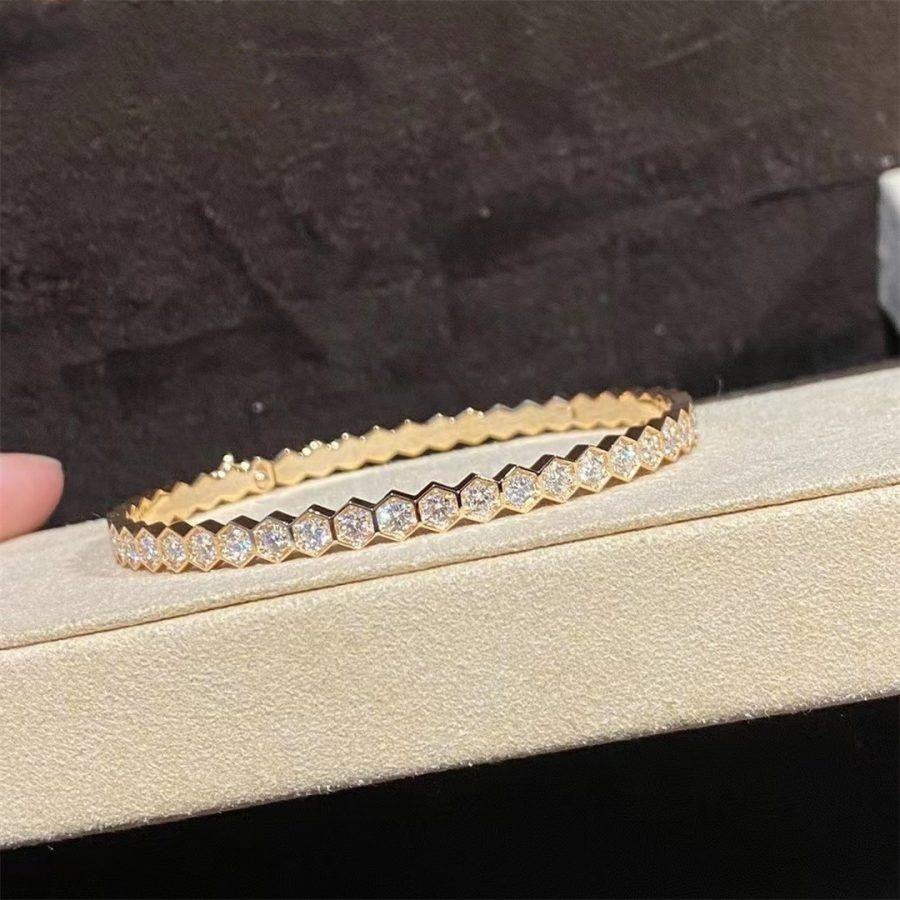 [Basjewels]BEE LOVE GOLD BRACELET FULL DIAMOND