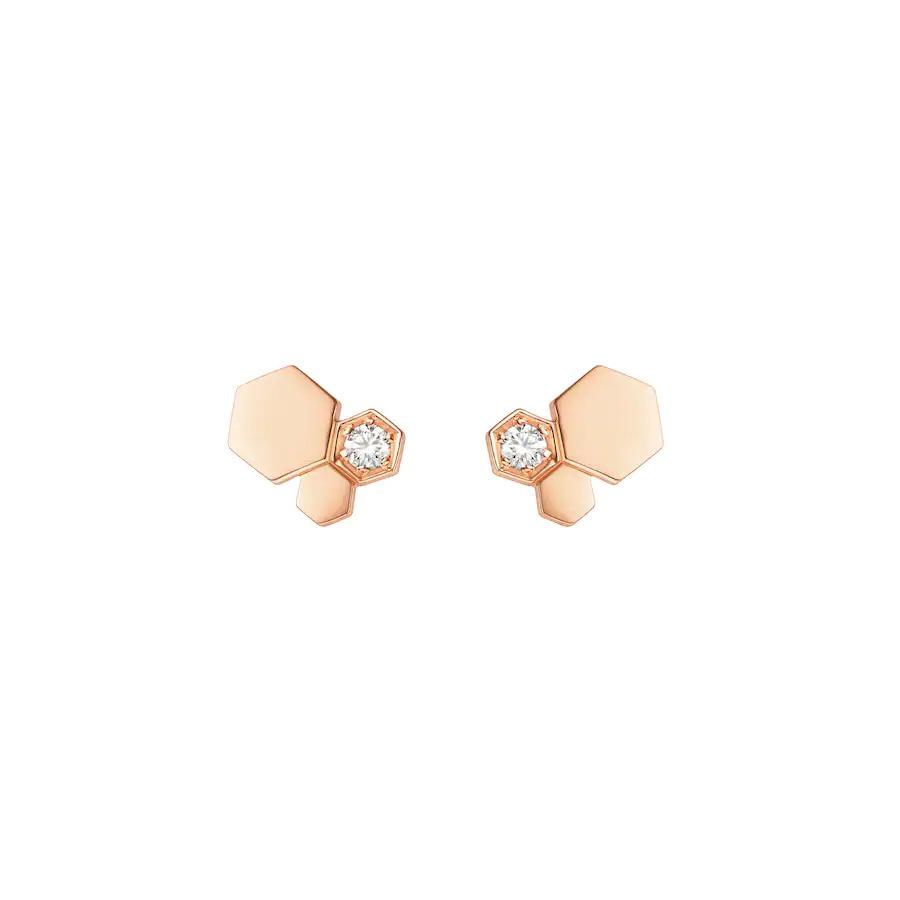 [Basjewels]BEE LOVE PINK GOLD DIAMOND EARRINGS