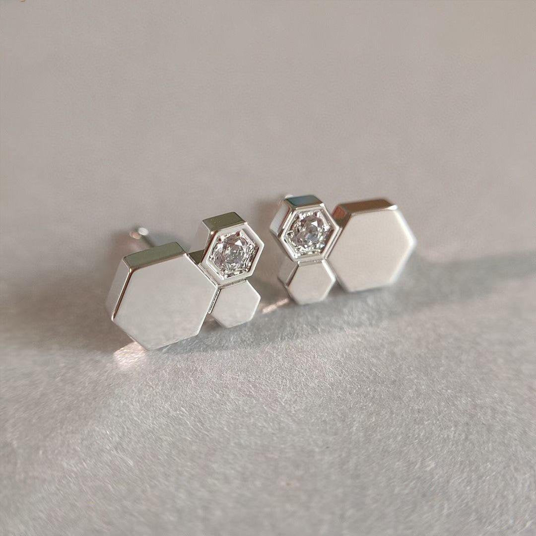 [Basjewels]BEE LOVE SILVER DIAMOND EARRINGS