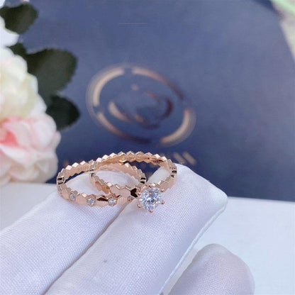 [Basjewels]BEE LOVE RING PINK GOLD 1 DIAMOND