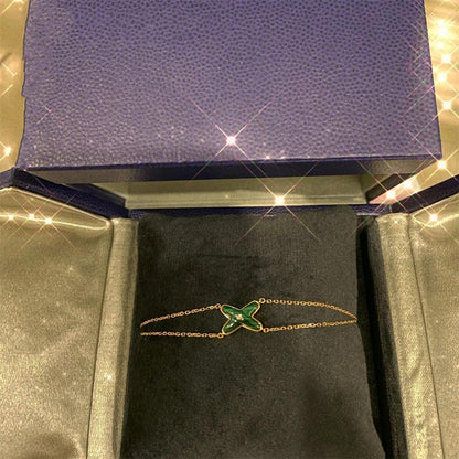 [Basjewels]JEUX BRACELET MALACHITE PINK GOLD 1 DIAMOND