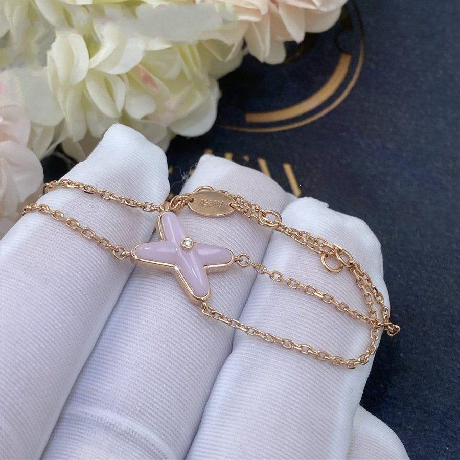 [Basjewels]JEUX BRACELET PINK MOP PINK GOLD 1 DIAMOND