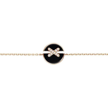 [baslovejewels]JEUX DE BRACELET ONYX PINK GOLD DIAMOND