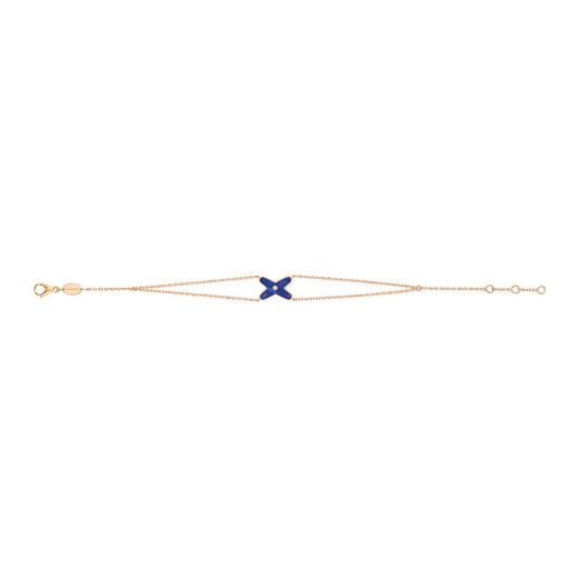 [baslovejewels]JEUX BRACELET BLUE AGATE PINK GOLD 1 DIAMOND