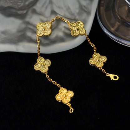 [baslovejewels]CLOVER 5 MOTIFS BRONZING BRACELET