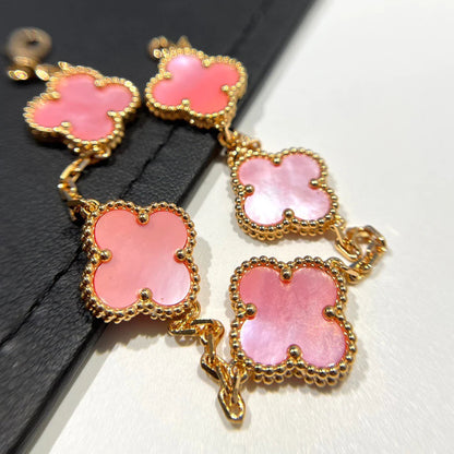 [Basjewels]CLOVER 5 PINK MOP BRACELET