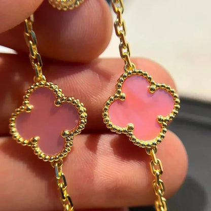 [Basjewels]CLOVER 5 PINK MOP BRACELET