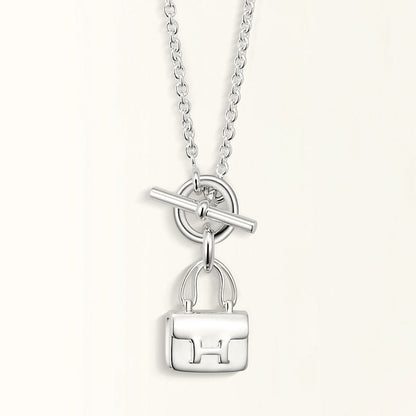 [Basjewels]POP H PEDANT SILVER NECKLACE