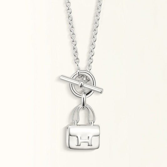 [Basjewels]POP H PEDANT SILVER NECKLACE