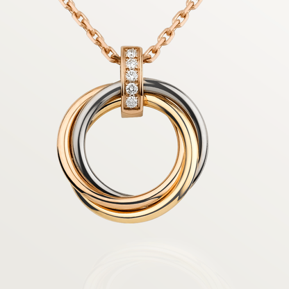 [Basjewels]TRINITY NECKLACE GOLD  DIAMONDS