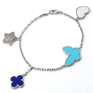 [Basjewels]LUCKY SPRING SILVER BRACELET 4 MOTIF