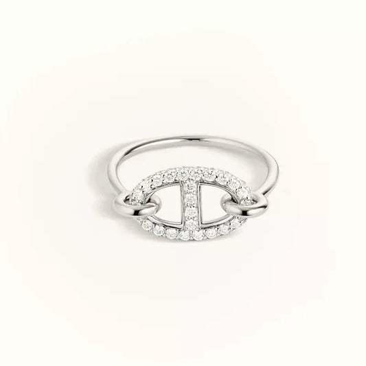 [Basjewels]RONDE SMALL SILVER DIAMOND RING