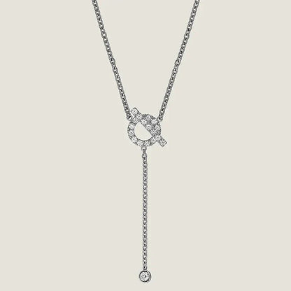 [Basjewels]FINESSE SILVER DIAMOND NECKLACE