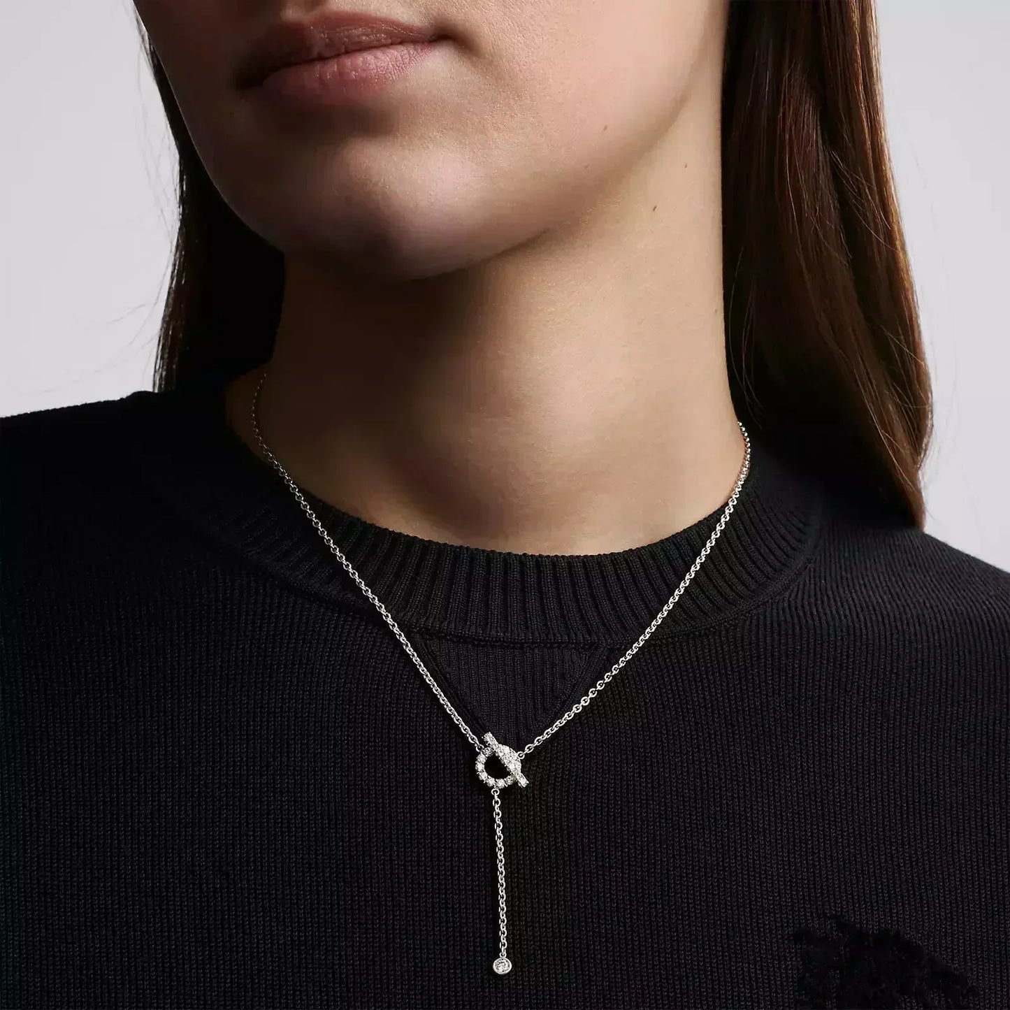 [baslovejewels]FINESSE SILVER DIAMOND NECKLACE