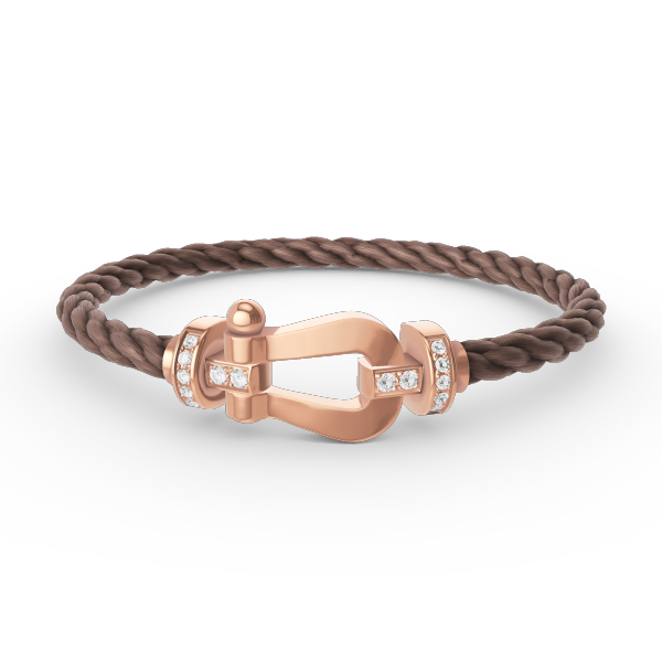 [Basjewels]FORCE LARGE HORSESHOE HALF DIAMOND BRACELET ROSE GOLD