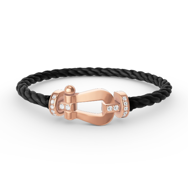 [Basjewels]FORCE LARGE HORSESHOE HALF DIAMOND BRACELET ROSE GOLD