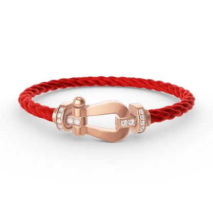 [Basjewels]FORCE LARGE HORSESHOE HALF DIAMOND BRACELET ROSE GOLD