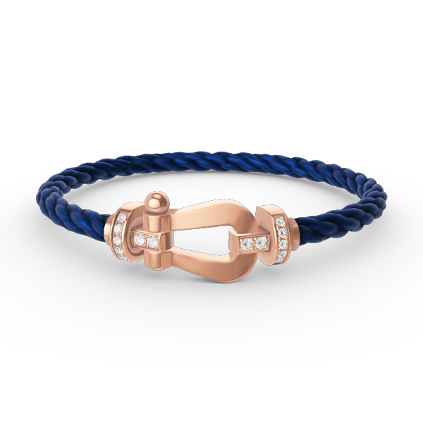 [Basjewels]FORCE LARGE HORSESHOE HALF DIAMOND BRACELET ROSE GOLD