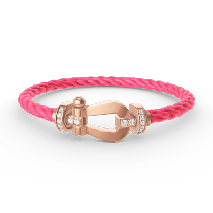 [Basjewels]FORCE LARGE HORSESHOE HALF DIAMOND BRACELET ROSE GOLD