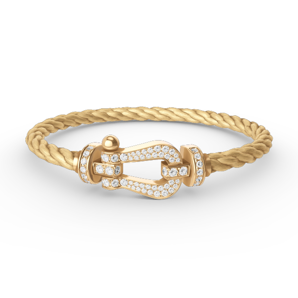 [Basjewels]FORCE LARGE HORSESHOE FULL DIAMOND BRACELET GOLD