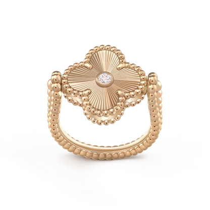 [Basjewels]CLOVER RIVERSIBLE ROSE GOLD RING