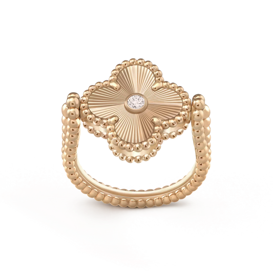 [Basjewels]CLOVER RIVERSIBLE ROSE GOLD RING