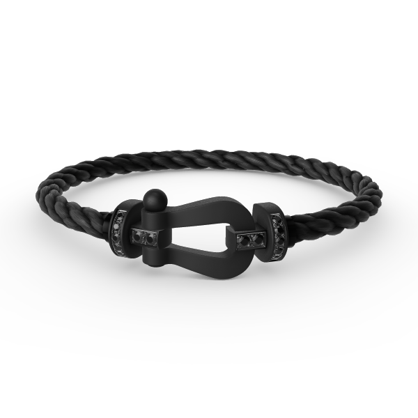 [Basjewels]FORCE LARGE SERIES HORSESHOE BLACK SAMURAI BRACELET