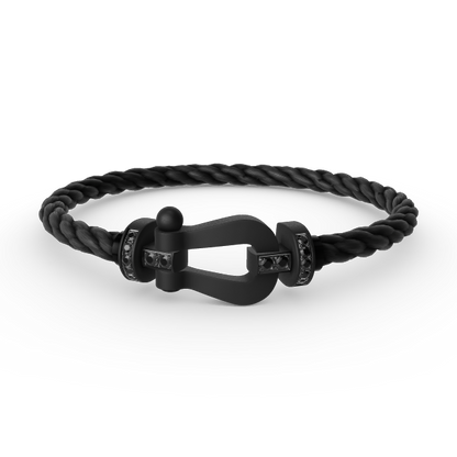 [Basjewels]FORCE LARGE SERIES HORSESHOE BLACK SAMURAI BRACELET