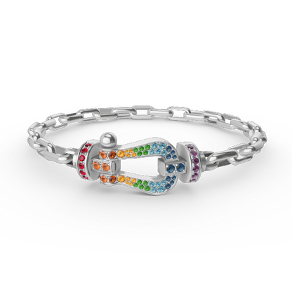[baslovejewels]FORCE LARGE HORSESHOE CLASP  METAL BRACELET