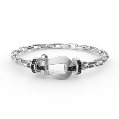 [Basjewels]FORCE LARGE HORSESHOE CLASP  METAL BRACELET