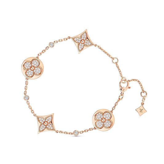 [Basjewels]STAR AND SUN 4 MOTIFS GOLD DIAMONDS BRACELET