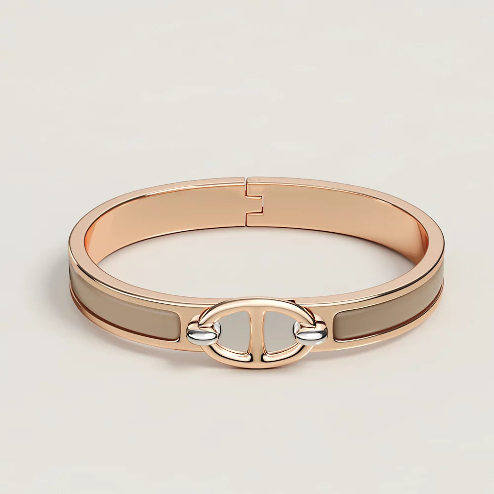 [Basjewels]CLIC CHAINE PINK GOLD BRACELET