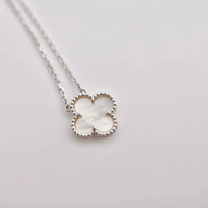 [Basjewels]CLOVER  15MM WHITE MOTHER-OF-PEARL SILVER