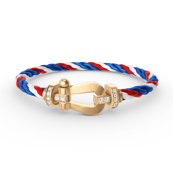 [baslovejewels]FORCE LARGE HORSESHOE HALF DIAMOND BRACELET GOLD