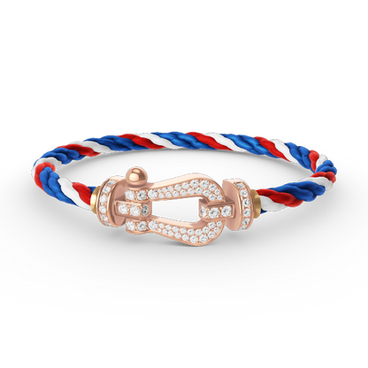 [baslovejewels]FORCE LARGE HORSESHOE FULL DIAMOND BRACELET ROSE GOLD