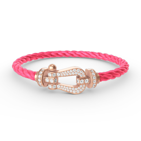 [Basjewels]FORCE LARGE HORSESHOE FULL DIAMOND BRACELET ROSE GOLD