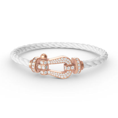 [Basjewels]FORCE LARGE HORSESHOE FULL DIAMOND BRACELET ROSE GOLD