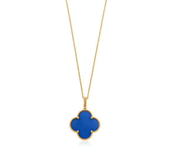 [Basjewels]CLOVER 25MM NECKLACE TURQUOISE ROSE GOLD