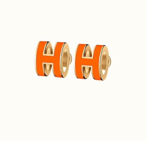 [Basjewels]MINI POP H EARRINGS ORANGE