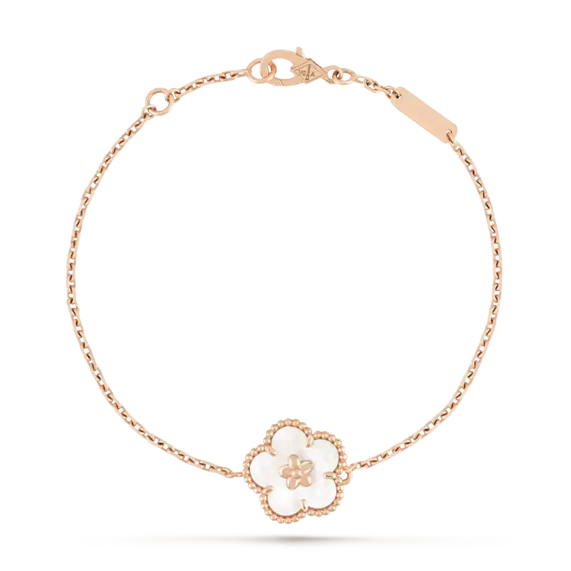 [Basjewels]LUCKY WHITE MOP PLUM BLOSSOM  BRACELET