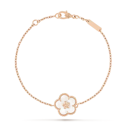 [Basjewels]LUCKY WHITE MOP PLUM BLOSSOM  BRACELET