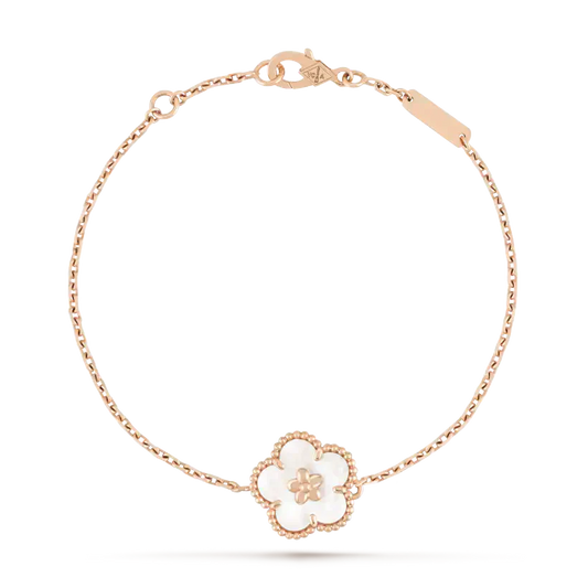 [Basjewels]LUCKY WHITE MOP PLUM BLOSSOM  BRACELET