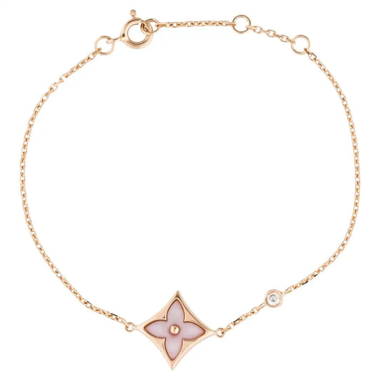 [Basjewels]STAR 1 DIAMOND PINK GOLD BRACELET