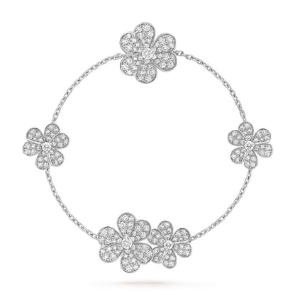 [Basjewels]FRIVOLE SILVER 5 FLOWERS BRACELET