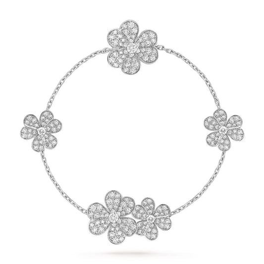 [Basjewels]FRIVOLE SILVER 5 FLOWERS BRACELET