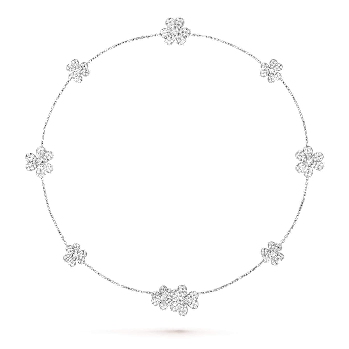 [Basjewels]FRIVOLE SILVER 9 FLOWERS NECKLACE